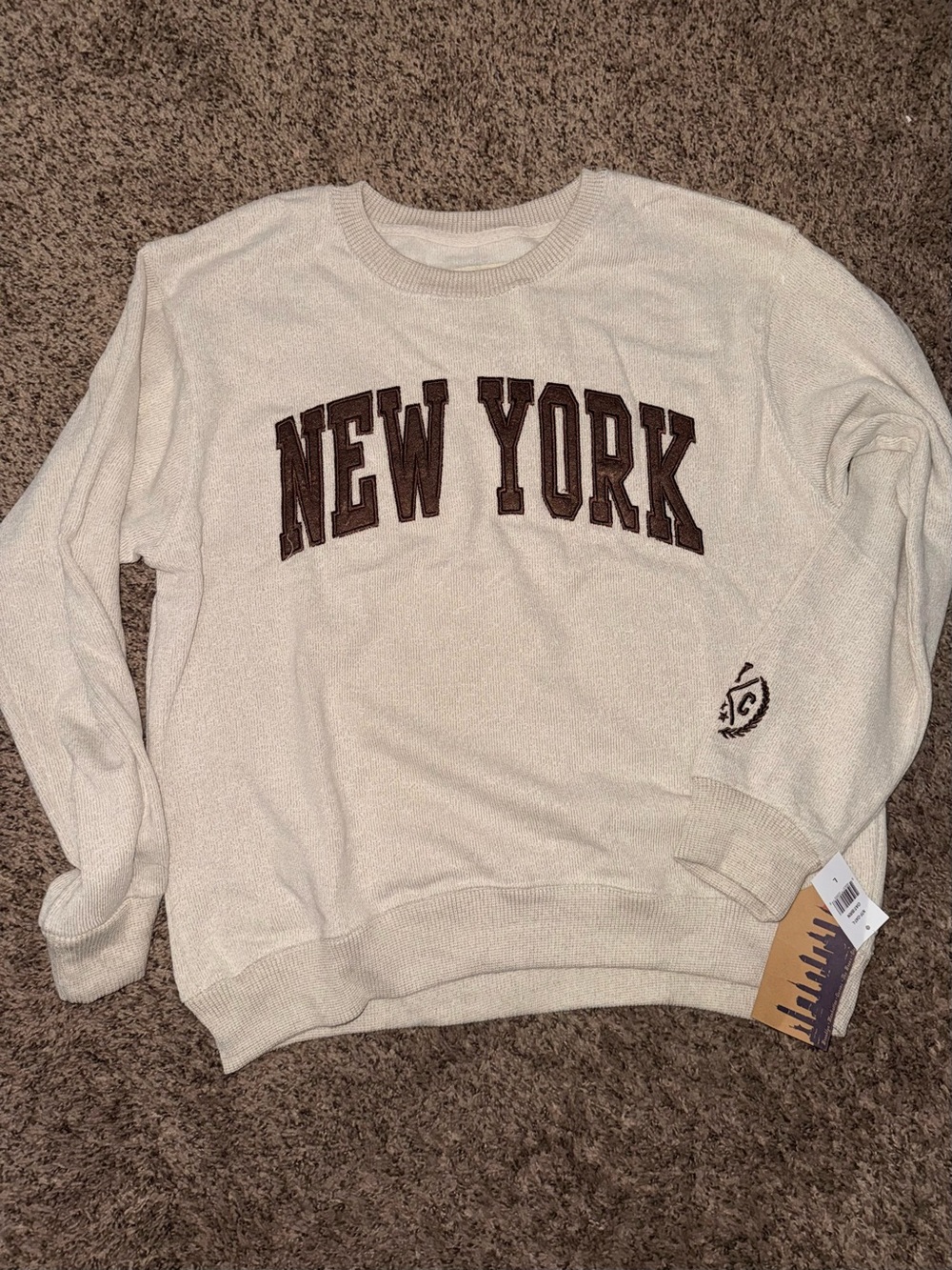 New York Cream Crewneck Sweater